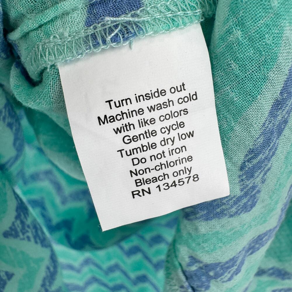 Vineyard Vines Tunic Womens Medium Swim Cover Up Beach Pool Blue Chevron Coastal - Picture 6 of 9